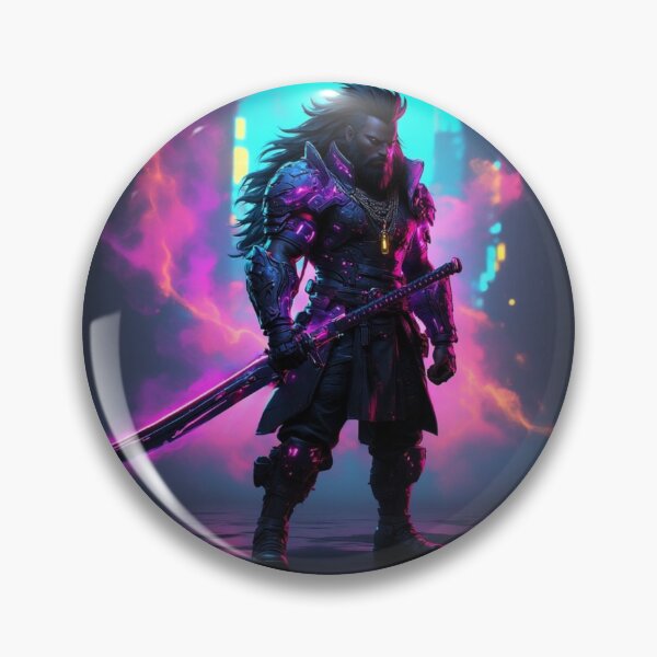 Item preview, Neon Dark Warrior Holding a Sword designed and sold by SweetRossel.