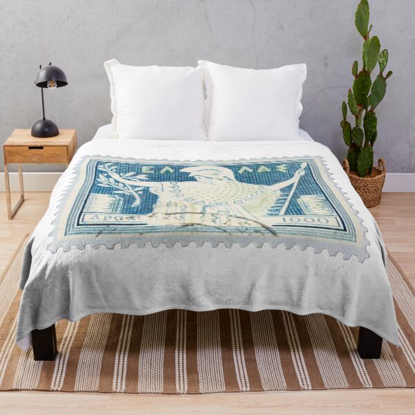 Item preview, Vintage Greece Blue Olive Branch Postage Stamp designed and sold by red-amber65.