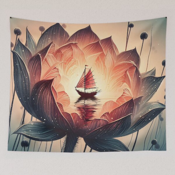 Item preview, Flower Boat, Ai Generated Art  designed and sold by ACC .