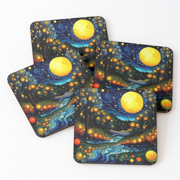 Item preview, Fireflies in moonlight designed and sold by George Hutton Hunter.