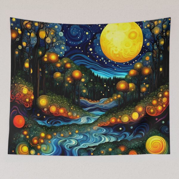Item preview, Fireflies in moonlight designed and sold by George Hutton Hunter.