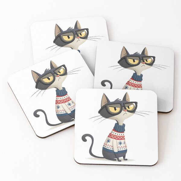 Item preview, Geeky Winter Cat | Funny Christmas Cat with Glasses | Vivo Studio designed and sold by VivoStudio.