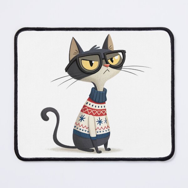 Item preview, Geeky Winter Cat | Funny Christmas Cat with Glasses | Vivo Studio designed and sold by VivoStudio.