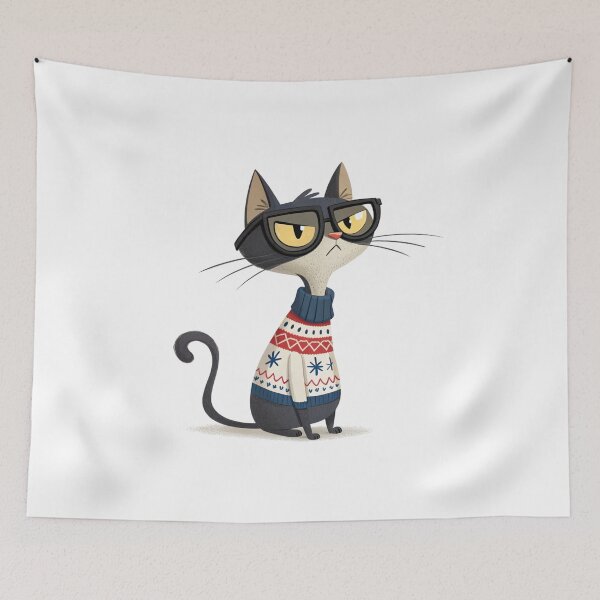 Item preview, Geeky Winter Cat | Funny Christmas Cat with Glasses | Vivo Studio designed and sold by VivoStudio.