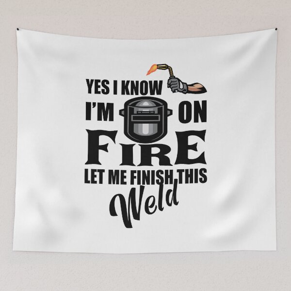 Item preview, Funny Welder – Yes I Know I’m On Fire, Let Me Finish This Weld | Welding Gift for Men, Women, Grandpa & Dad, Metalworker Humor designed and sold by karibov.