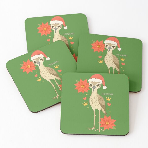 Item preview, Australian Stone-Curlew Christmas - Solid Green designed and sold by HIMEKARI.