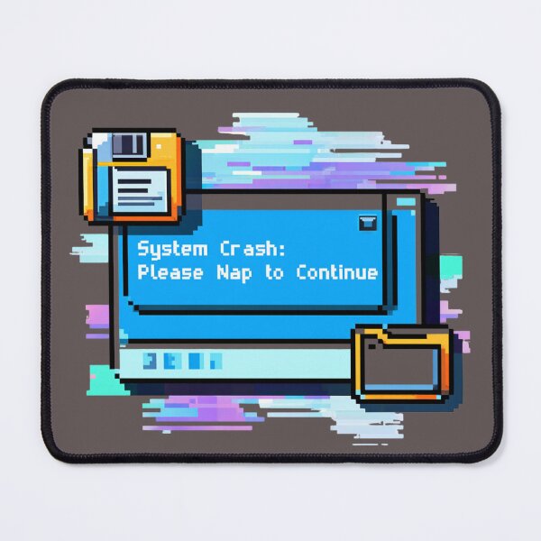 Item preview, System Crash: Please Nap to Continue - Retro 90s Pixel Art Glitch Error Aesthetic ,Sticker , Tee designed and sold by arceeddesign.