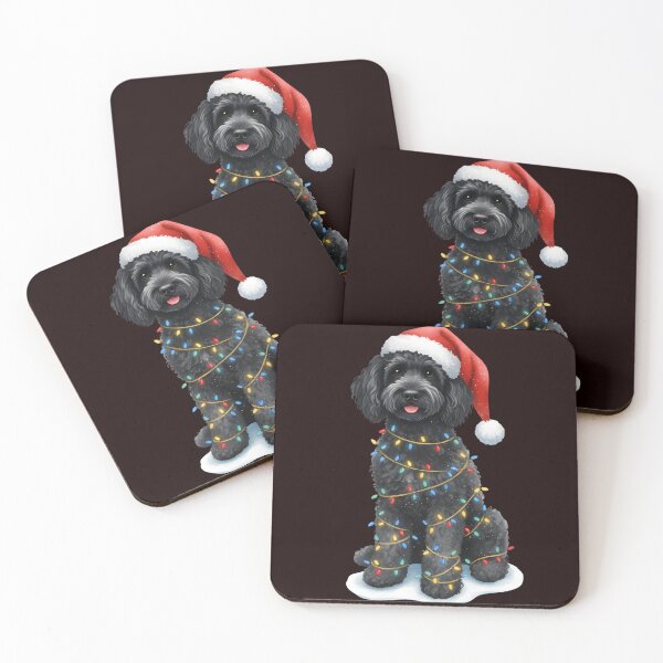 Item preview, Christmas Black Doodle, Holiday Dog Lover Gift, Christmas Dog Mom, Black Doodle, Doodle Mom, Winter Dog  designed and sold by DesignDenDo ⭐⭐⭐⭐⭐.