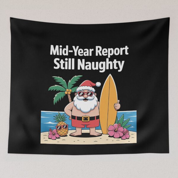 Item preview, Santa Surfer Mid Year Report Still Naughty Christmas In July  designed and sold by KotexTemu.