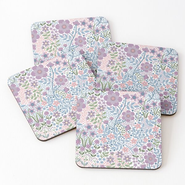 Item preview, Summer Flower Garden - pretty floral pattern, lavender on white - by Cecca Designs designed and sold by Cecca-Designs.
