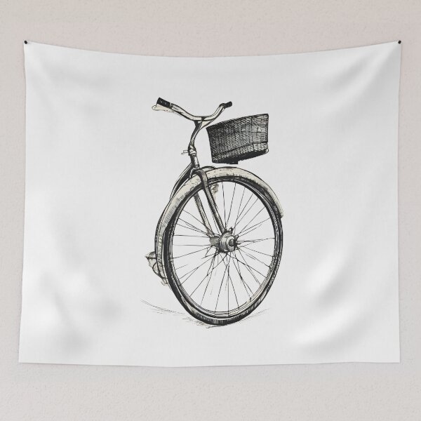 Item preview, Vintage Hobby Cycling – Retro Wheel, Handlebars & Basket designed and sold by The Mystic Richard.