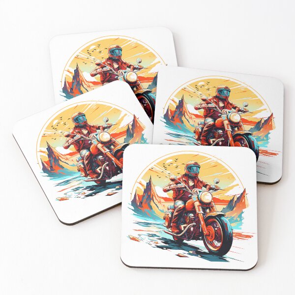 Item preview, Epic Motorcycle Rider Sunset Journey – Retro Adventure Biker Artwork designed and sold by DesignArtist.ia.