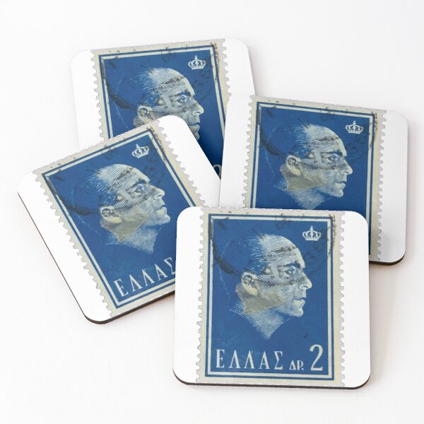 Item preview, Greek Blue Vintage Postage Stamp designed and sold by red-amber65.