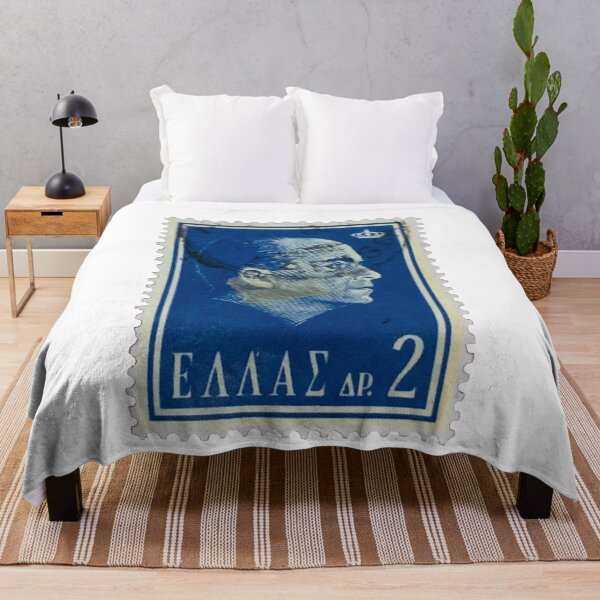 Item preview, Greek Blue Vintage Postage Stamp designed and sold by red-amber65.