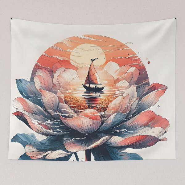 Item preview, Flower Boat, Ai Generated Art  designed and sold by ACC .