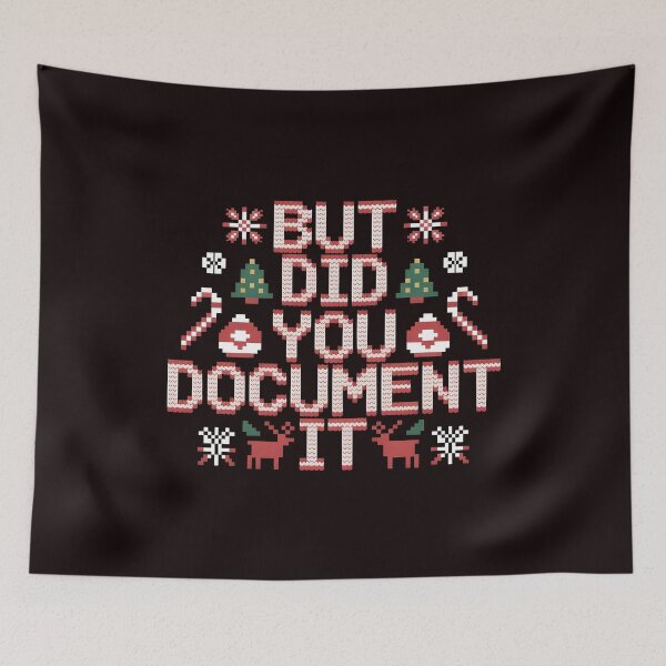 Item preview, Christmas Office Meme – But Did You Document It Ugly Sweater designed and sold by Redgiant87x.