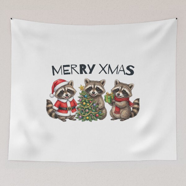 Item preview, Merry Xmas Racoons designed and sold by OutbreakDesigns.