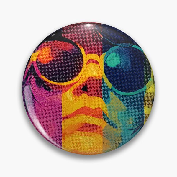 Item preview, Vibrant Halftone Pop Art Portrait | Retro Tri-Color Split Tone Aesthetic designed and sold by MetroEnvision.