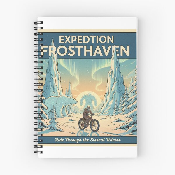 Item preview, Frosthaven Eternal Winter – Retro Cycling Travel Print designed and sold by loccotown168.