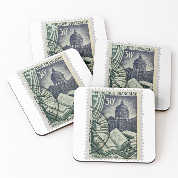 Item preview, Vintage France Book Library Postage Stamp designed and sold by red-amber65.