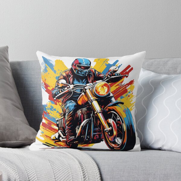 Item preview, Colorful Motorcycle Rider Artwork – Vibrant Retro Biker Illustration designed and sold by DesignArtist.ia.