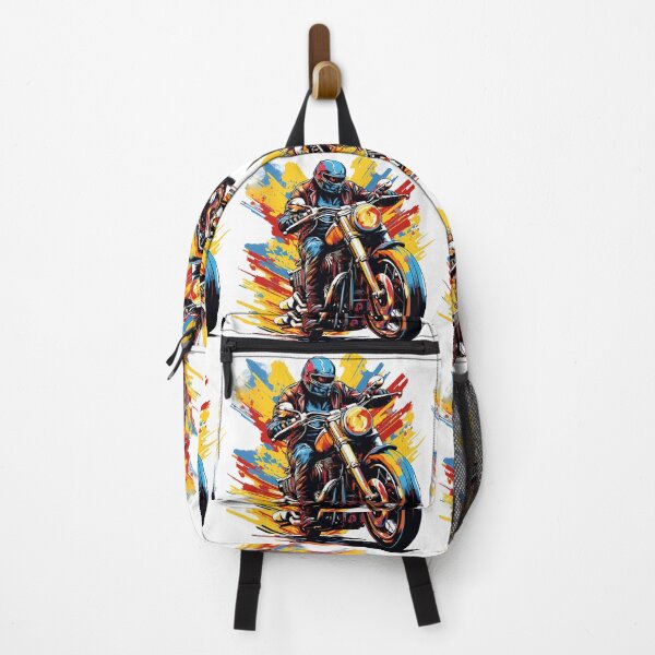 Item preview, Colorful Motorcycle Rider Artwork – Vibrant Retro Biker Illustration designed and sold by DesignArtist.ia.
