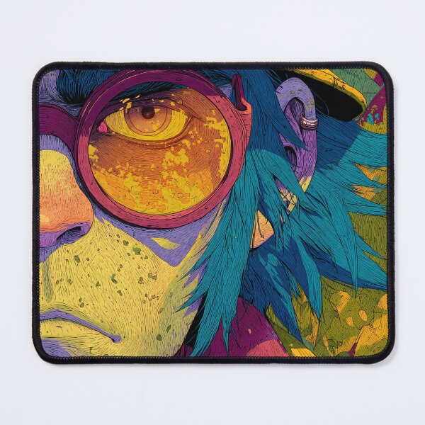 Item preview, Vivid Pop Art Close-Up Portrait | Neon Abstract Psychedelic Face designed and sold by MetroEnvision.