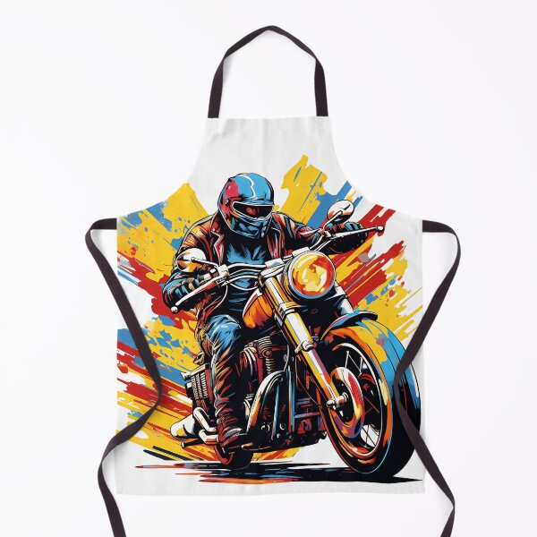 Item preview, Colorful Motorcycle Rider Artwork – Vibrant Retro Biker Illustration designed and sold by DesignArtist.ia.