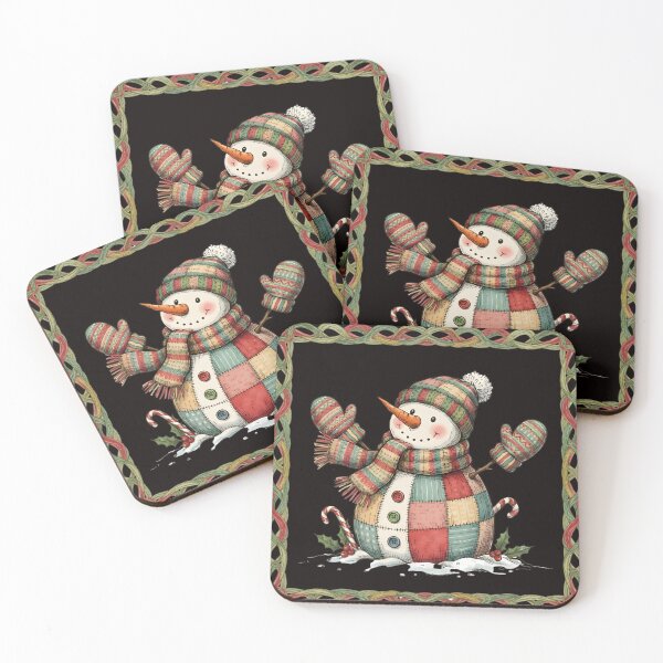Item preview, Patchwork Snowman, Merry Christmas, Christmas Patchwork, Christmas, Christmas Coquette Xmas designed and sold by DesignDenDo ⭐⭐⭐⭐⭐.