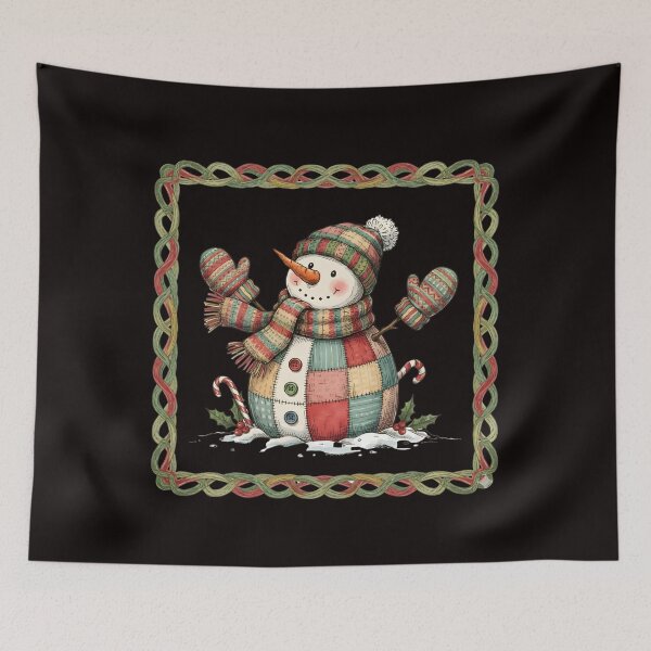 Item preview, Patchwork Snowman, Merry Christmas, Christmas Patchwork, Christmas, Christmas Coquette Xmas designed and sold by DesignDenDo ⭐⭐⭐⭐⭐.