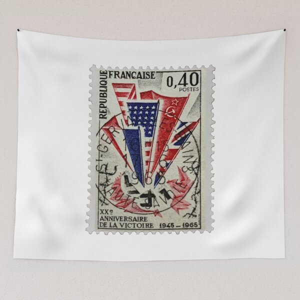 Item preview, Anniversary Victory French Vintage Postage Stamp designed and sold by red-amber65.