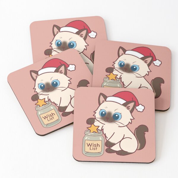 Item preview, Kawaii Christmas Cat with Wish List Jar designed and sold by BGMeYou.