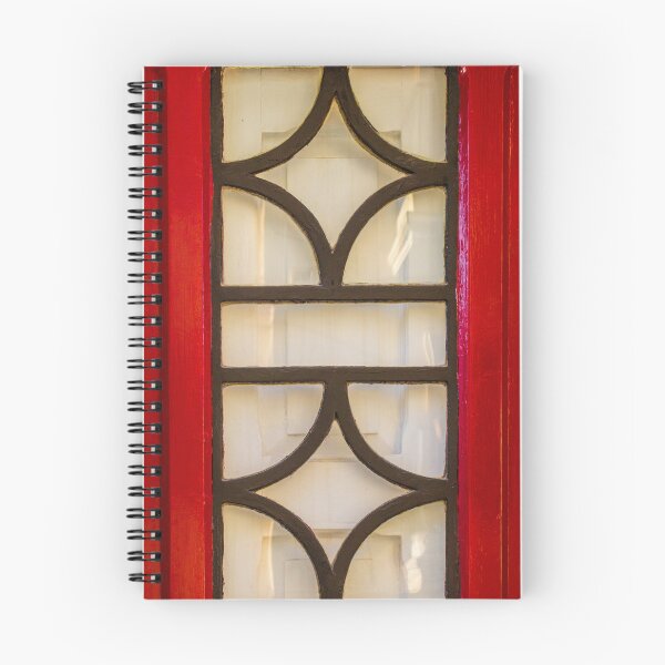 Item preview, Red Window With Black Iron Grille Featuring Curved Glass Panes and Ornate Pattern designed and sold by Nmallia.