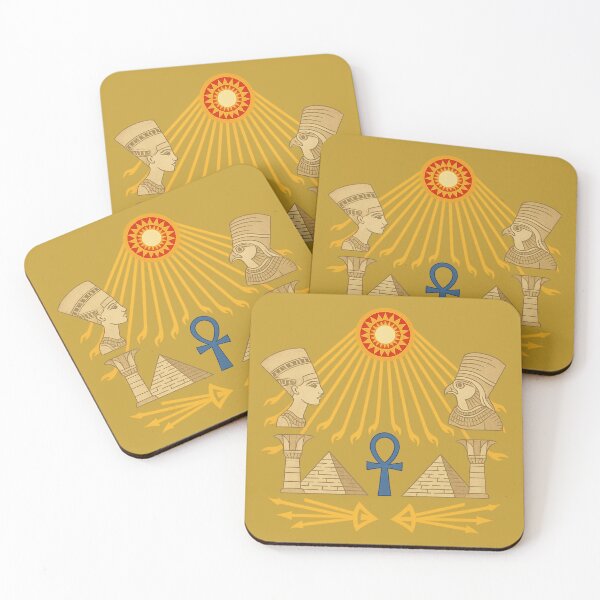 Item preview, Aten Sun Disc – Egyptian Symbolism with Ankh, Horus & Nefertiti designed and sold by The Abstract Vision.