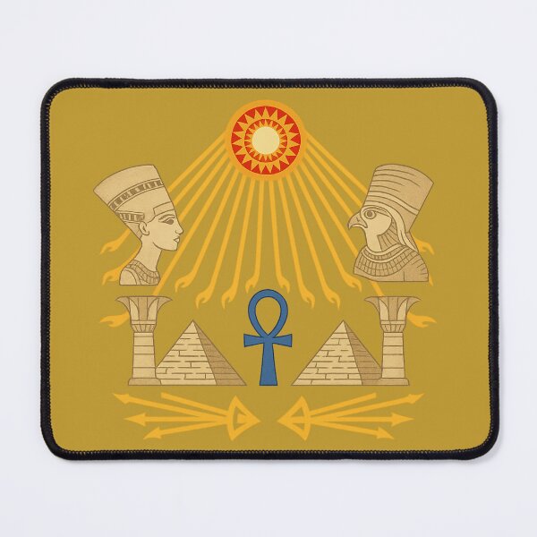 Item preview, Aten Sun Disc – Egyptian Symbolism with Ankh, Horus & Nefertiti designed and sold by The Abstract Vision.