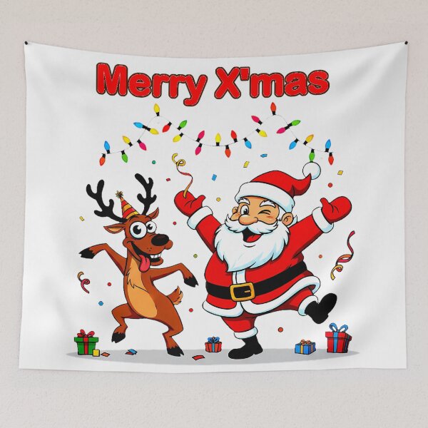 Item preview, Dancing Santa & Reindeer – Festive Christmas Party Design designed and sold by meesub.