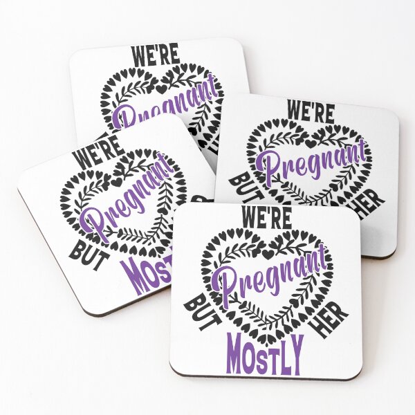 Item preview, Funny Pregnancy Quote – "We're Pregnant but Mostly Her" – Baby Reveal & Expecting Parents Gift designed and sold by karibov.
