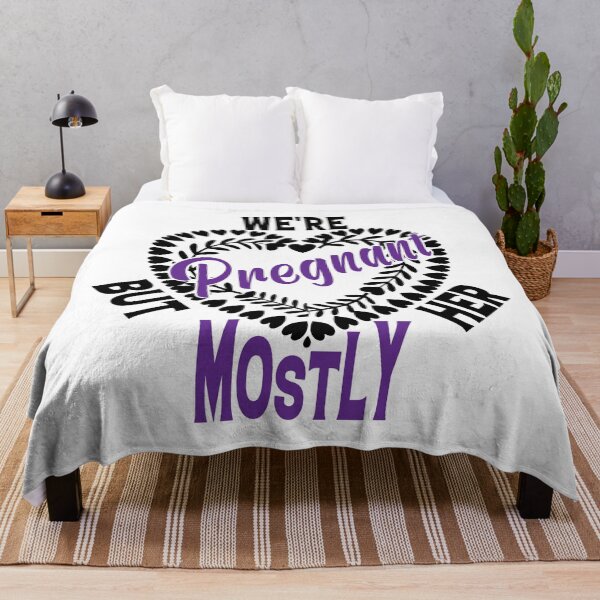 Item preview, Funny Pregnancy Quote – "We're Pregnant but Mostly Her" – Baby Reveal & Expecting Parents Gift designed and sold by karibov.