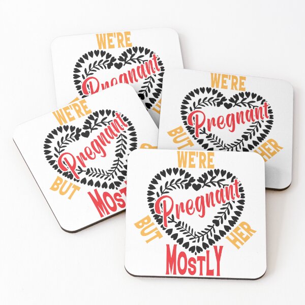 Item preview, Funny Dad to Be Slogan: "We're Pregnant but Mostly Her" Quote | Best Gift for Expectant Father, Husband & Baby Reveal designed and sold by karibov.