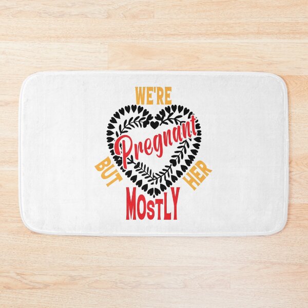 Item preview, Funny Dad to Be Slogan: "We're Pregnant but Mostly Her" Quote | Best Gift for Expectant Father, Husband & Baby Reveal designed and sold by karibov.