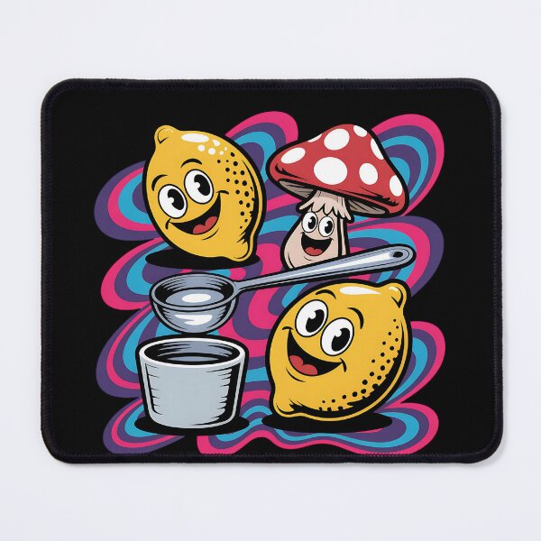 Item preview, A cute-but-trippy lemon with swirling psychedelic eyes, a tiny smirk, and sparkles. Fun, mischievous, safe-for-POD humor. designed and sold by The People’s Punchline.