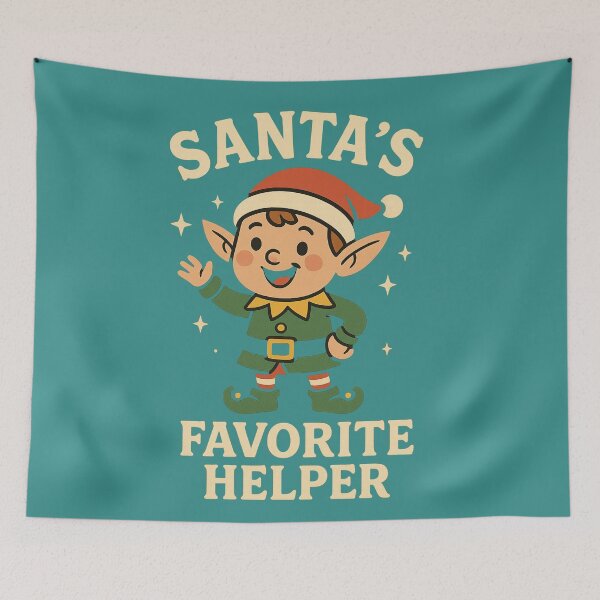 Item preview, Santa’s Favorite Helper – Cute Elf Cartoon Christmas T-Shirt designed and sold by From Cyryl with Love.