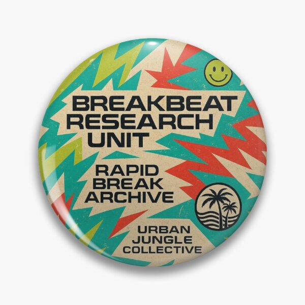 Item preview, Breakbeat Research Unit Sticker – Colorful Jungle Breaks Archive Logo designed and sold by |TRSSHOP|.