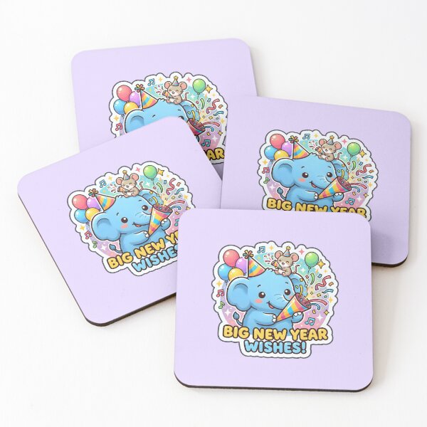 Item preview, Happy New Year Cute Elephant and Mouse Big New Year Wishes Kawaii Celebration designed and sold by Nuist25.