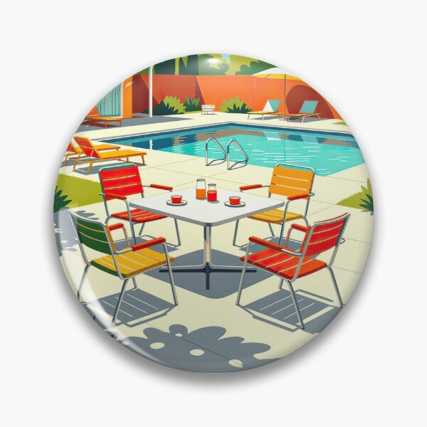Item preview, Midcentury Poolside Scene designed and sold by Finding Fortuity.