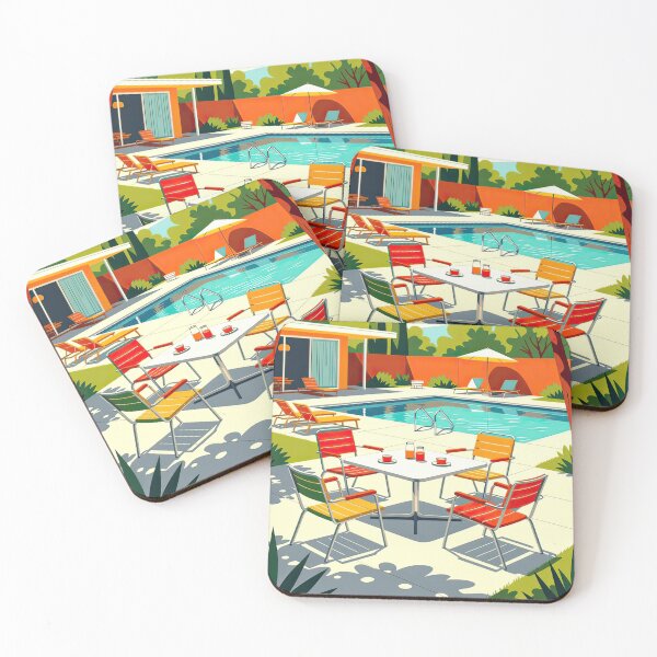 Item preview, Midcentury Poolside Scene designed and sold by Finding Fortuity.