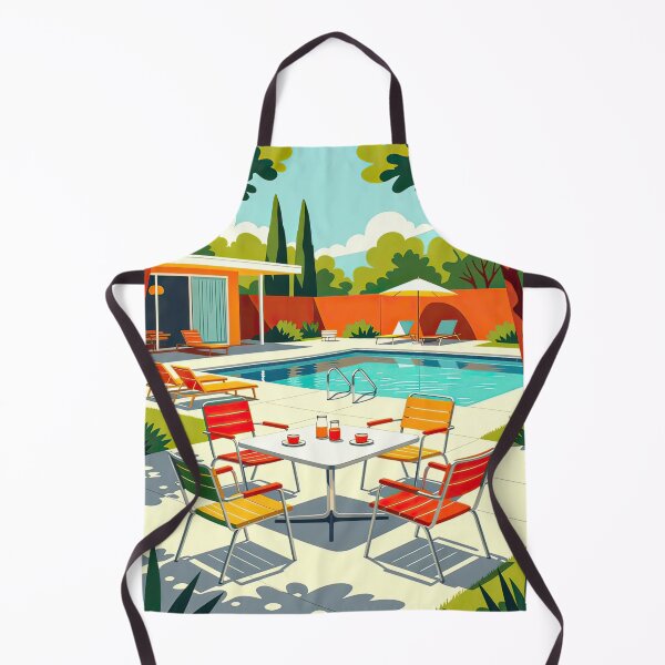 Item preview, Midcentury Poolside Scene designed and sold by Finding Fortuity.