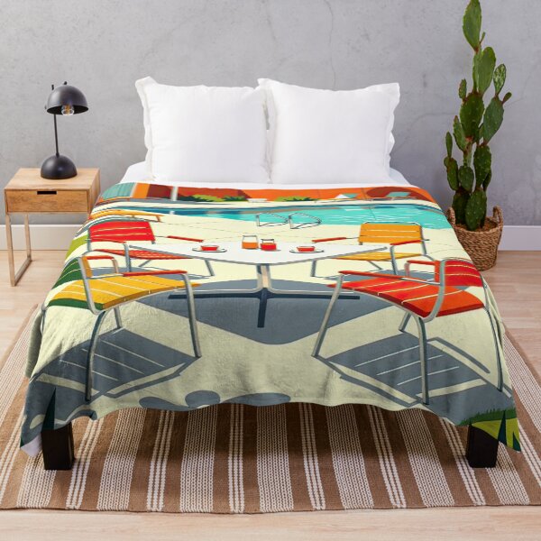Item preview, Midcentury Poolside Scene designed and sold by Leslie Montgomery Art.
