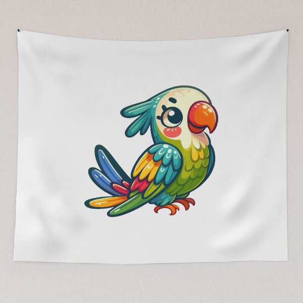 Item preview, Cute Rainbow Parakeet Sticker – Colorful Kawaii Tropical Bird Art designed and sold by LunaPixelStudio.