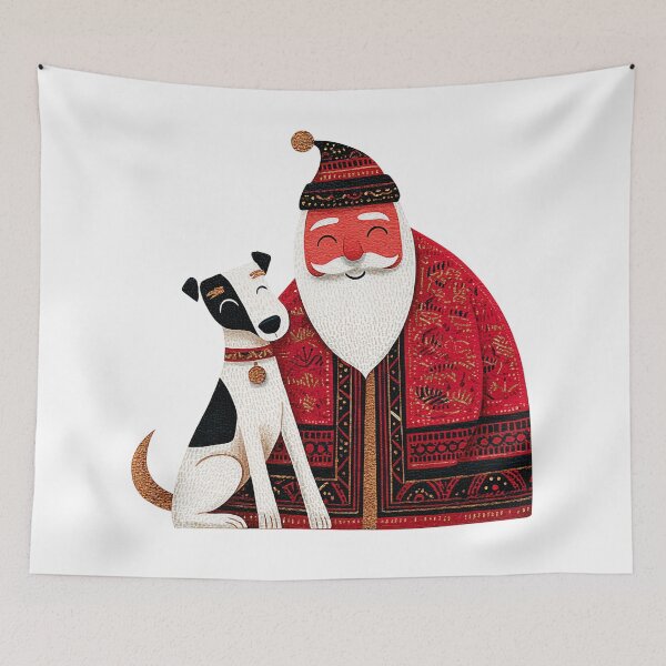 Item preview, Christmas Santa with dog decorative art designed and sold by olenapetol.
